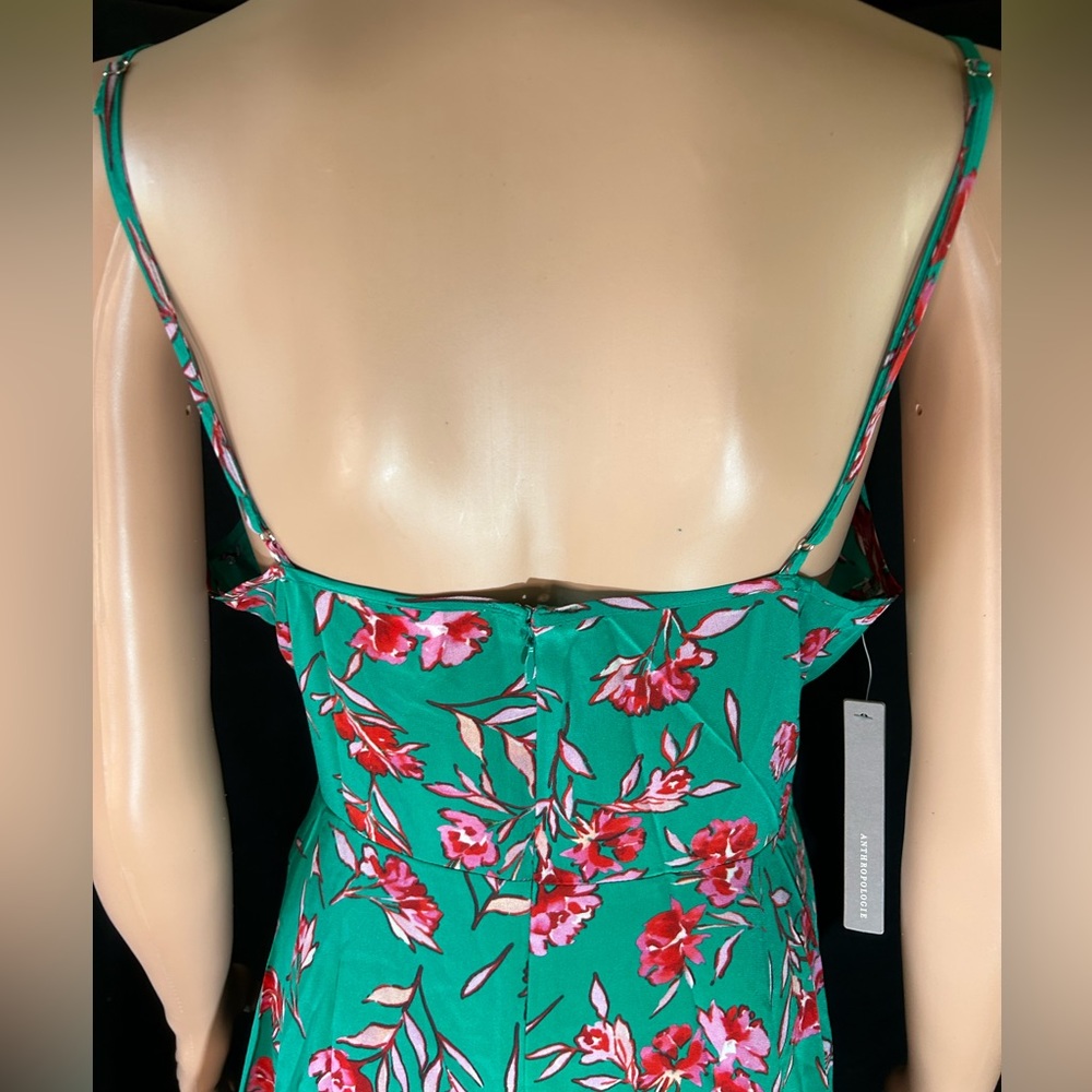 NWT Yumi Kim Anthropologie Vienna Silk Midi Dress Dandelion Emerald-Size 12 NWT - Picture 6 of 8